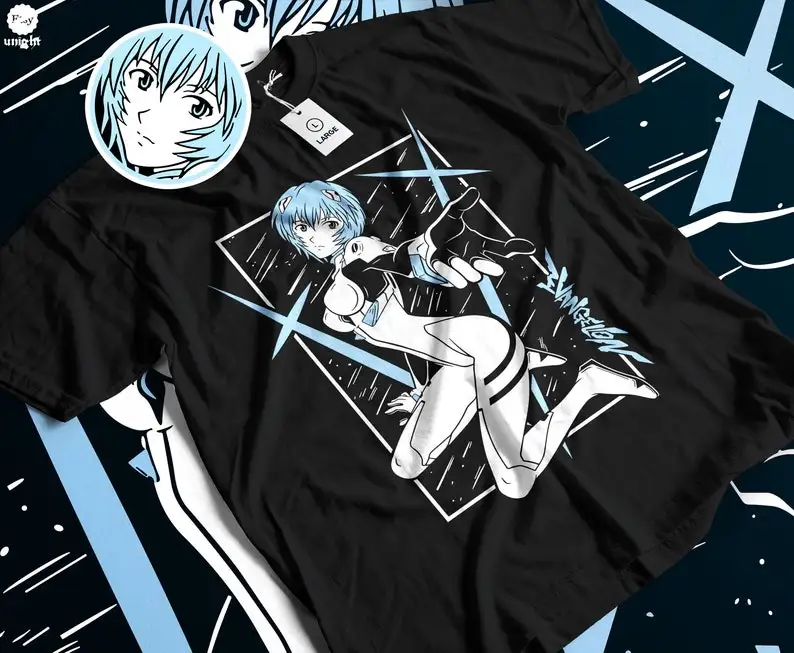 Unisex Blue Genesis Sentinel T-shirt - Anime Synth Unity