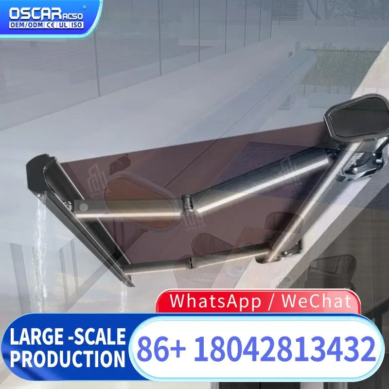Automatic Retractable Motorized Aluminum Roof Canopy Sunroom Awning for Patio Garden Balcony Retractable Awning