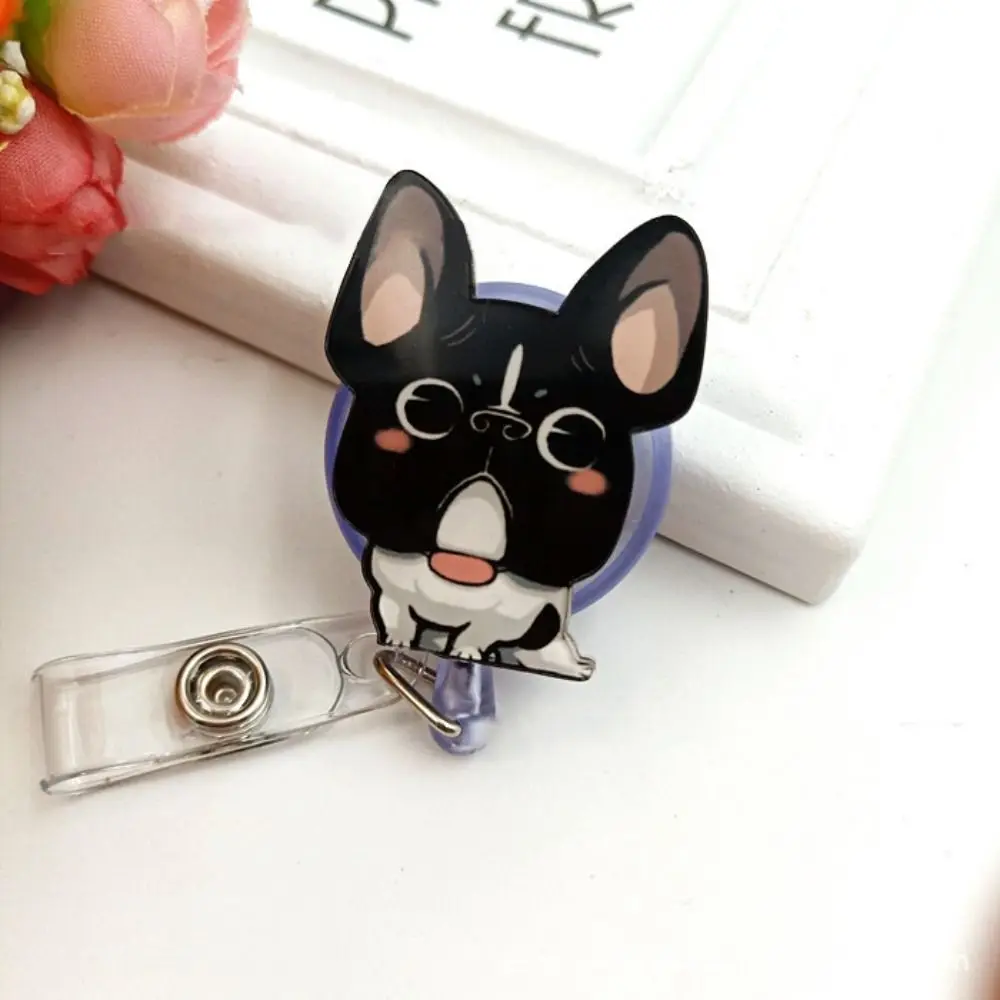 Porta badge retrattile per infermiera, gatto, cucciolo, animali dei cartoni animati, porta badge per cani, carta da lavoro, carta d'identità, fibbia facile da tirare