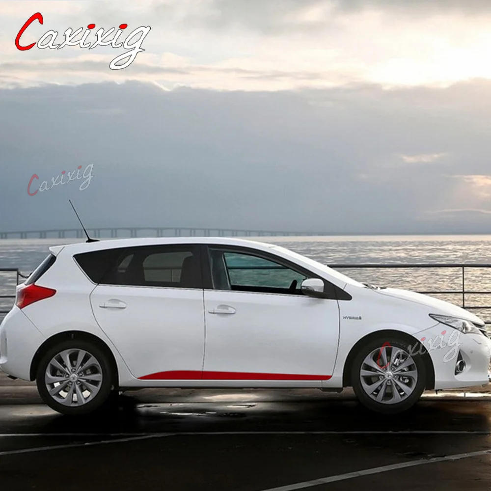 Sport Stripes Both Side Car Door Side Skirt Sticker For-Toyota AURIS 2013-2019 Racing Styling Auto Body Decor Vinyl DIY Decals view 5