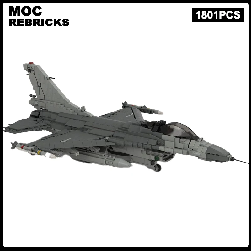 MOC F-16C Block 50 Fighting Falcon Aircraft Model MOCBuilding Blocks Assembly Model Bricks Display CreativeChildren Toys Gifts