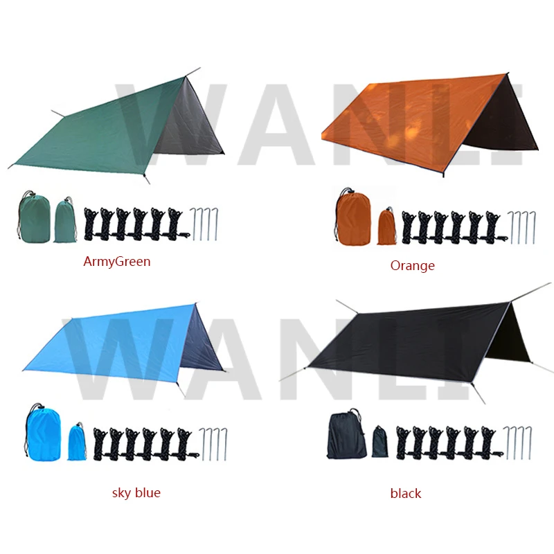 Hamaca multifuncional para acampar al aire libre, toldo de tienda, parasol oscilante, esteras impermeables y a prueba de humedad, dosel ultraligero