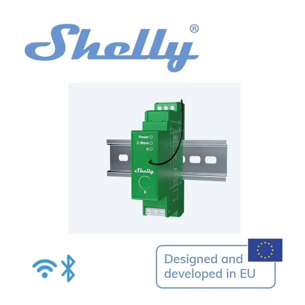 Shelly Wave Pro Dimmer 1PM 1 Channel DIN Rail Smart Dimmer With Power Monitoring​ Suitable For Home Facility Automation Remote C