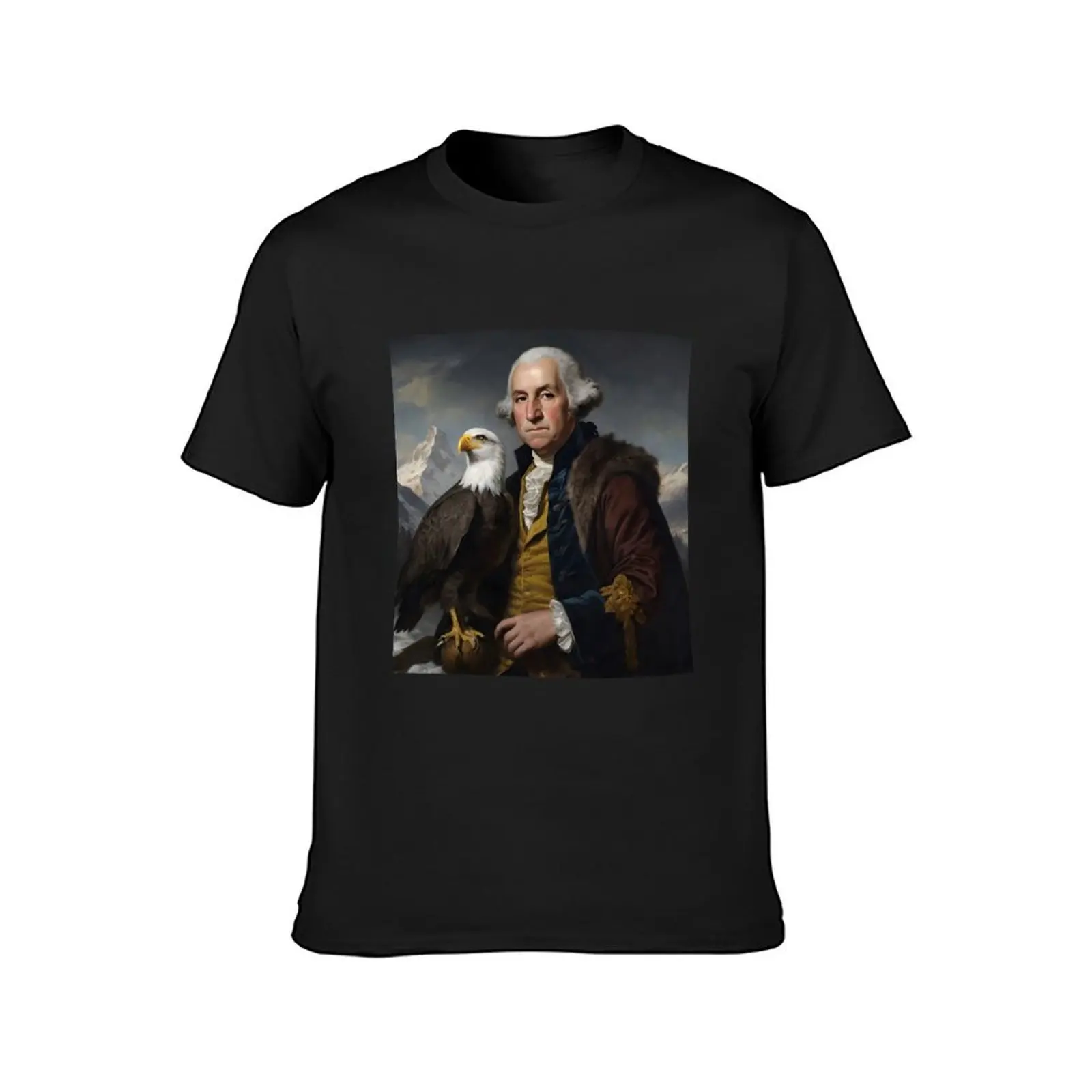 George Washington Portrait T-Shirt for a boy plus sizes cute tops Men's cotton t-shirt