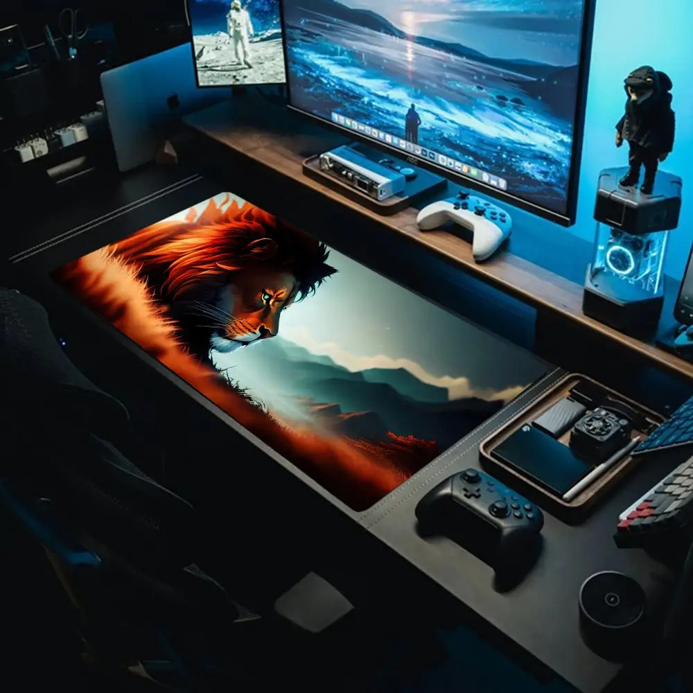 

Lion looking out Mouse Pad Large Gaming Mouse Pad Keyboard desk mat Gamer Rubber Anti-wrinkle Non-slip Bottom Desk Mat