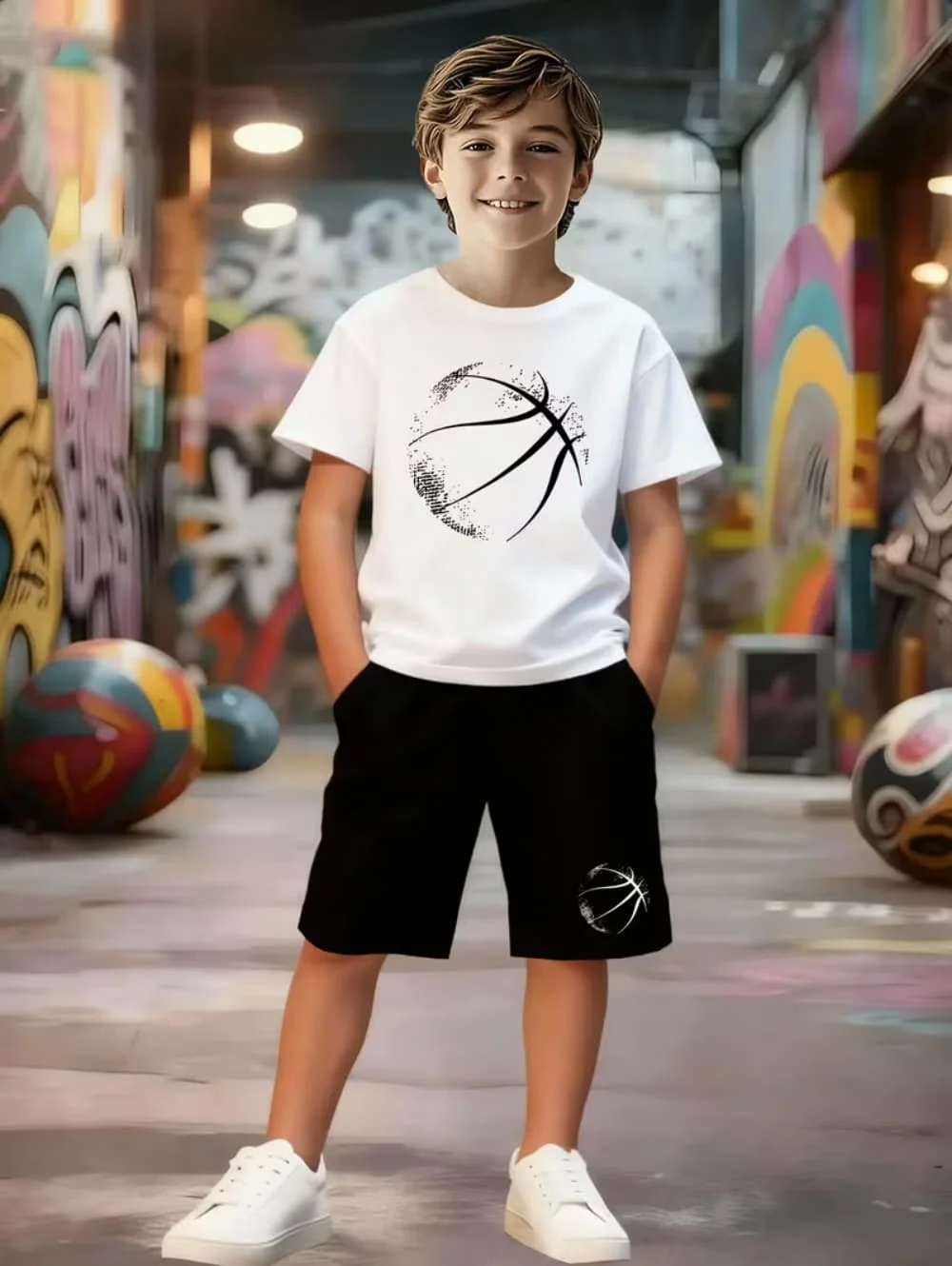 Summer Children's Set Sports Football Print Short Sleeve Shorts Two Piece Set Running Quick Drying Casual Kid Set Fashion Outfit
