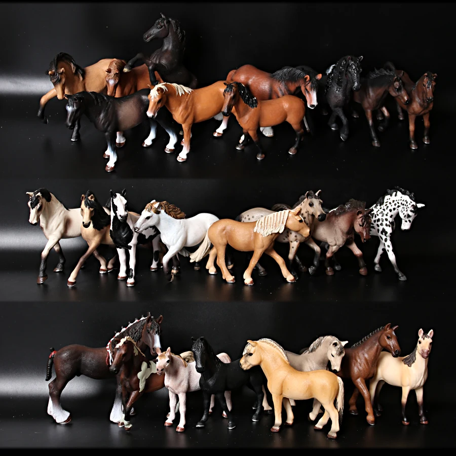 Realistic Plastic Large Horse Models Figurines Detailed Textures Foal Pony Animal Toy Figures,Horse Cake Topper Party Decoration