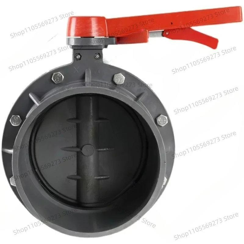 LH07 PVC Butterfly Valve DN200 Socket Type Plastic Disc Valve For Irrigation Water Treatment