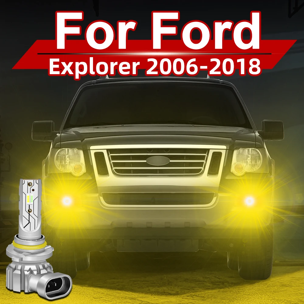 Para Ford Explorer luces antiniebla LED bombilla antiniebla delantera accesorios Explorer 2006 2007 2008 2009 2010 2016 2017 2018 LED de doble Color