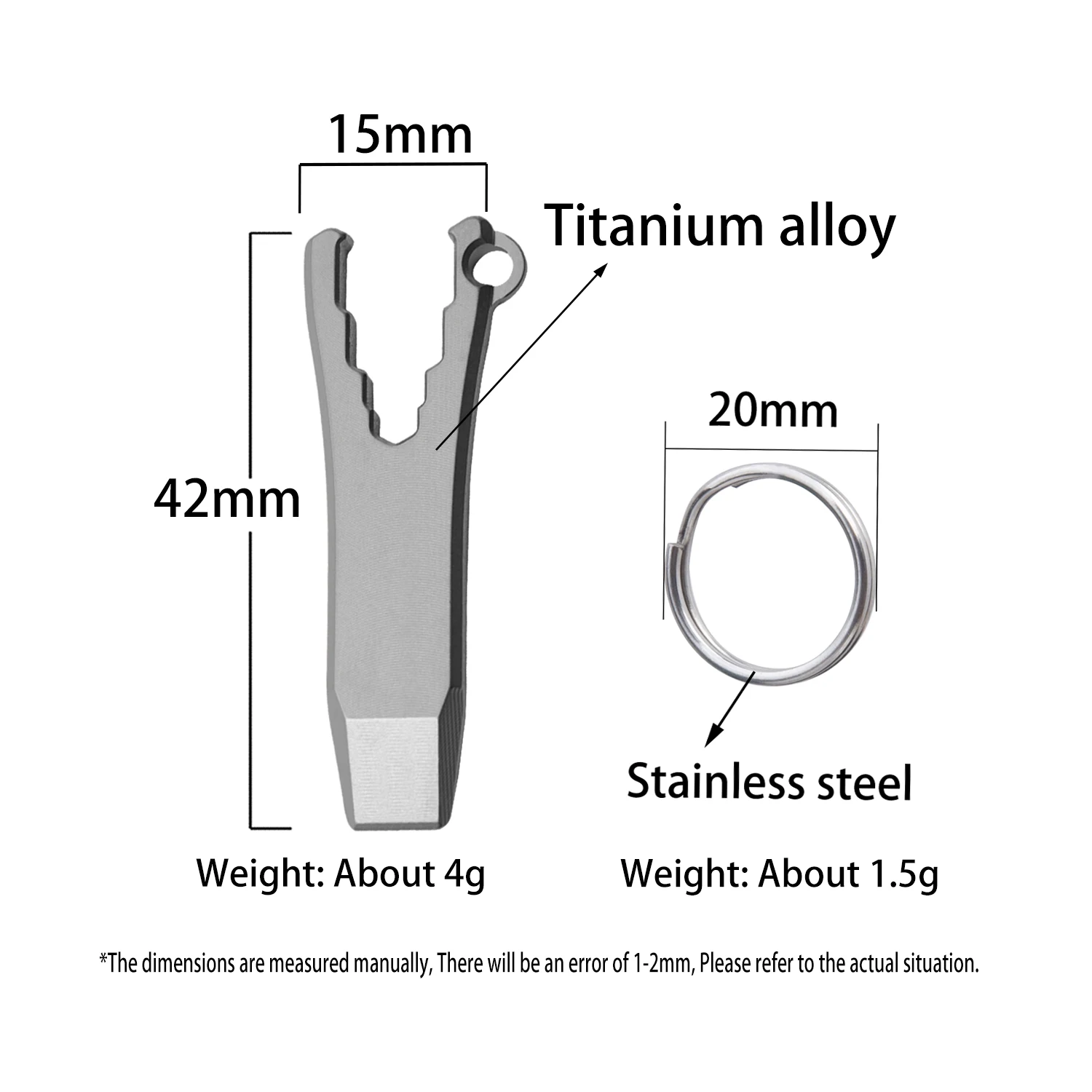 TGZUO Titanium Alloy Mini Pendant Titanium Alloy Small Pry Bar Tool For Prying Cans