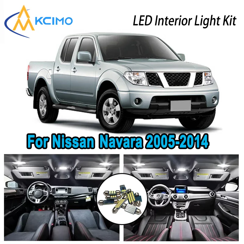 

9pcs High-Quality LED Interior Kit for Nissan Navara 2005-2014 2006 2007 2008 Premium Error-Free Dome Map Trunk Automotive Lamps