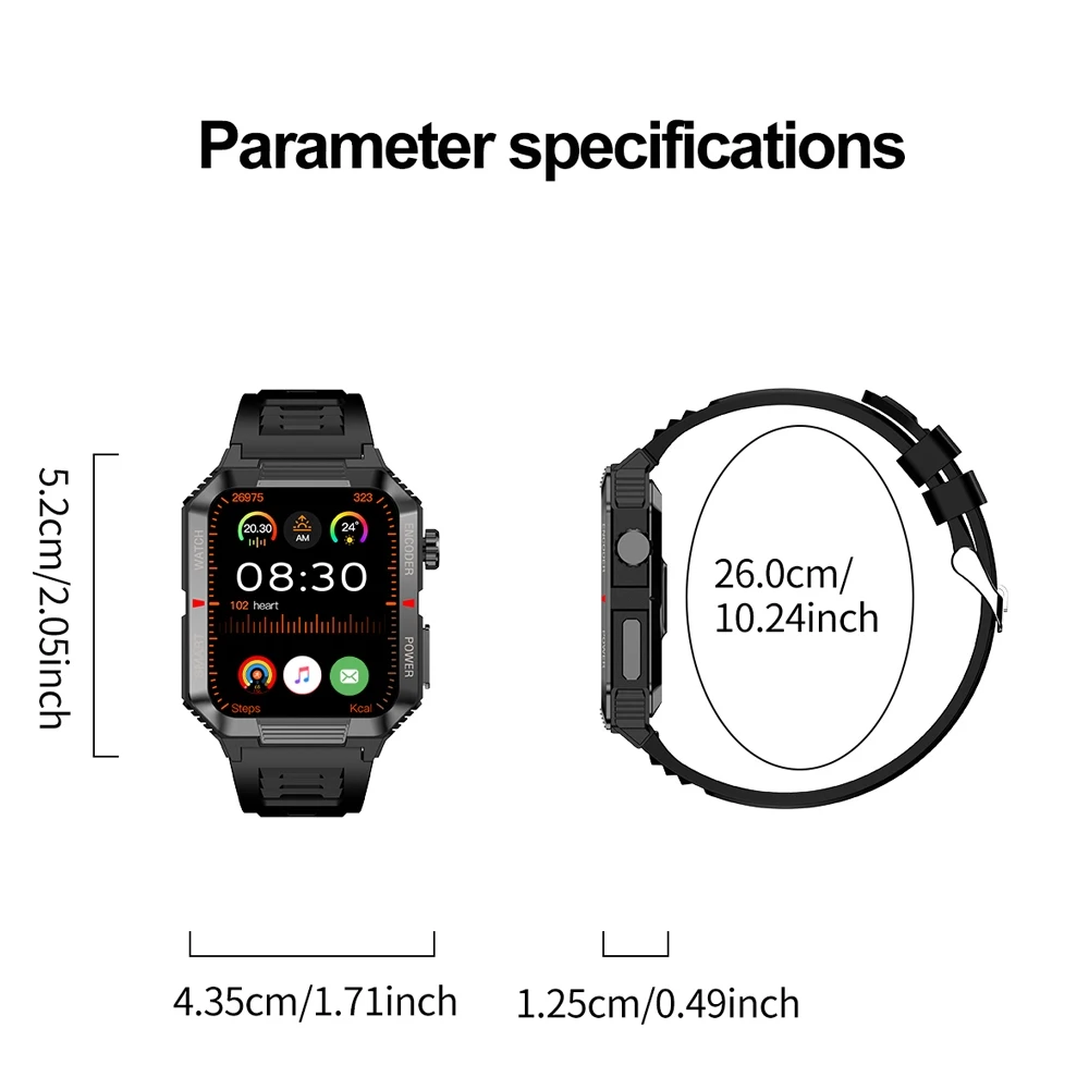 2024 nuevo reloj inteligente para hombres NFC pantalla cuadrada de 1,99 pulgadas 400*454 HD pantalla completa táctil salud deportes Bluetooth llamada Smartwatch