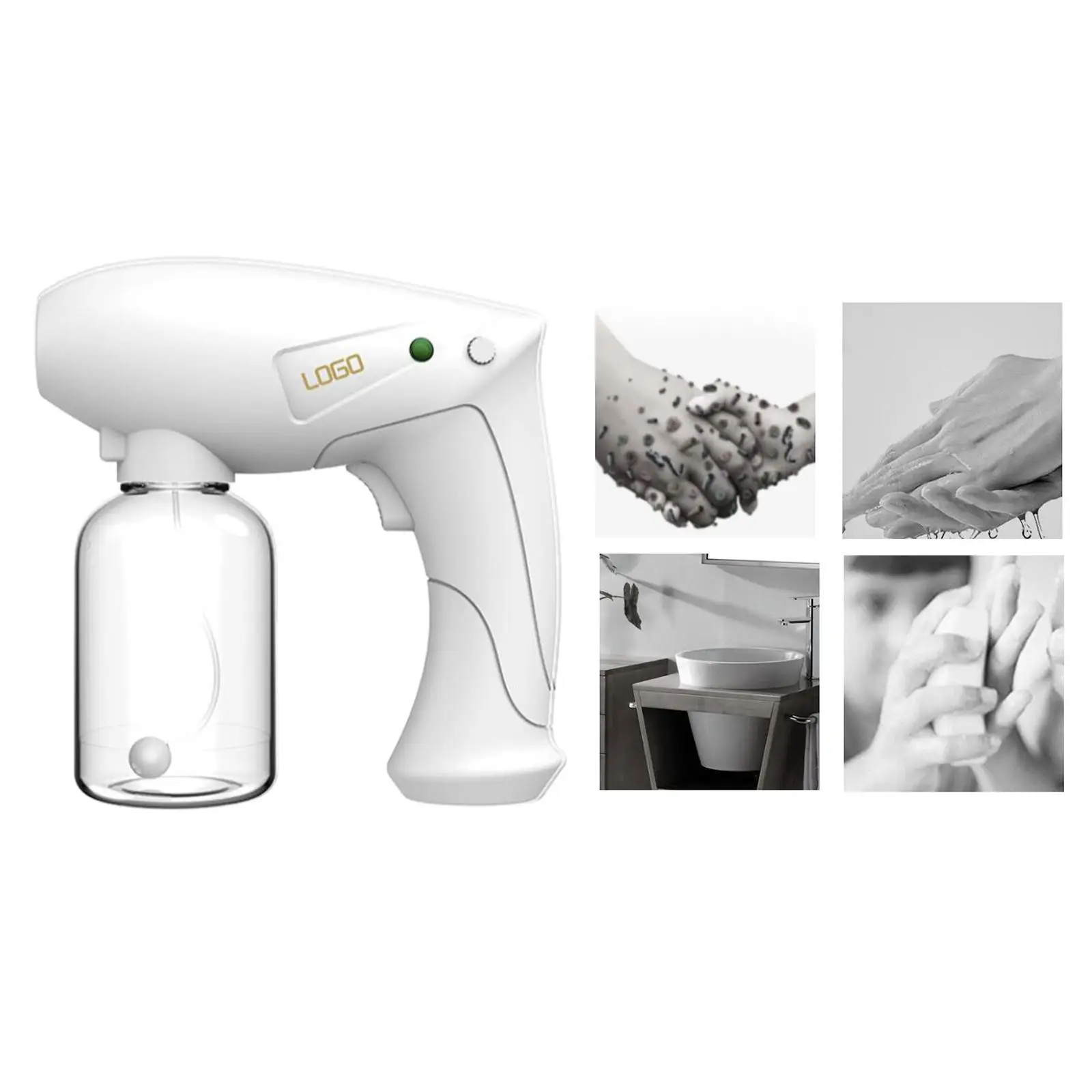 Cordless Nano Steam Sprayer Sanitizer Disinfection Fogger Mist Machine White