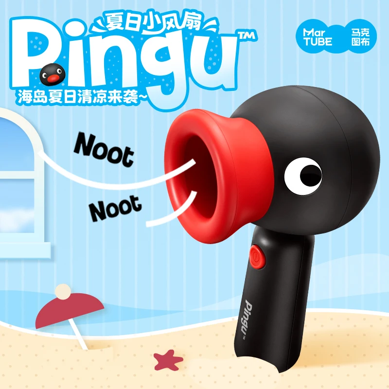 

Pingu Mini Fan Portable Handheld Dormitory Neck Fan Mini Cute Office Desktop Small Student Usb 2025 Birthday Gift For Girls