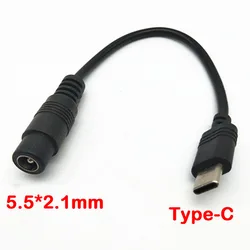 New DC Type-c female to 5.5*2.1 female Cables 5521 Power Jack DC Power Conector 5.5x2.1 adapter USB Type C Converter