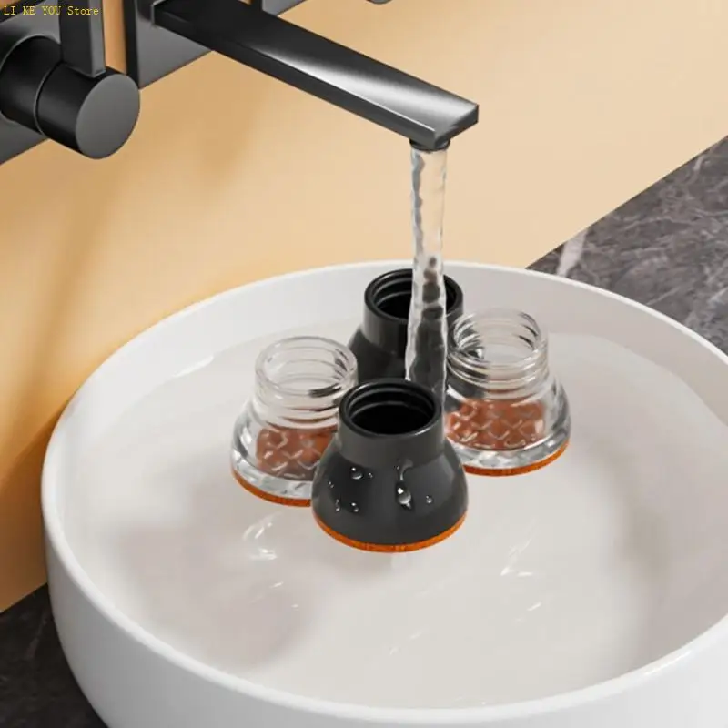 W3JE Tiếng ồn giảm ghế Chân Chân TPE Bộ bảo vệ sàn Feel Sắp đặt cho bên ngoài bằng gỗ