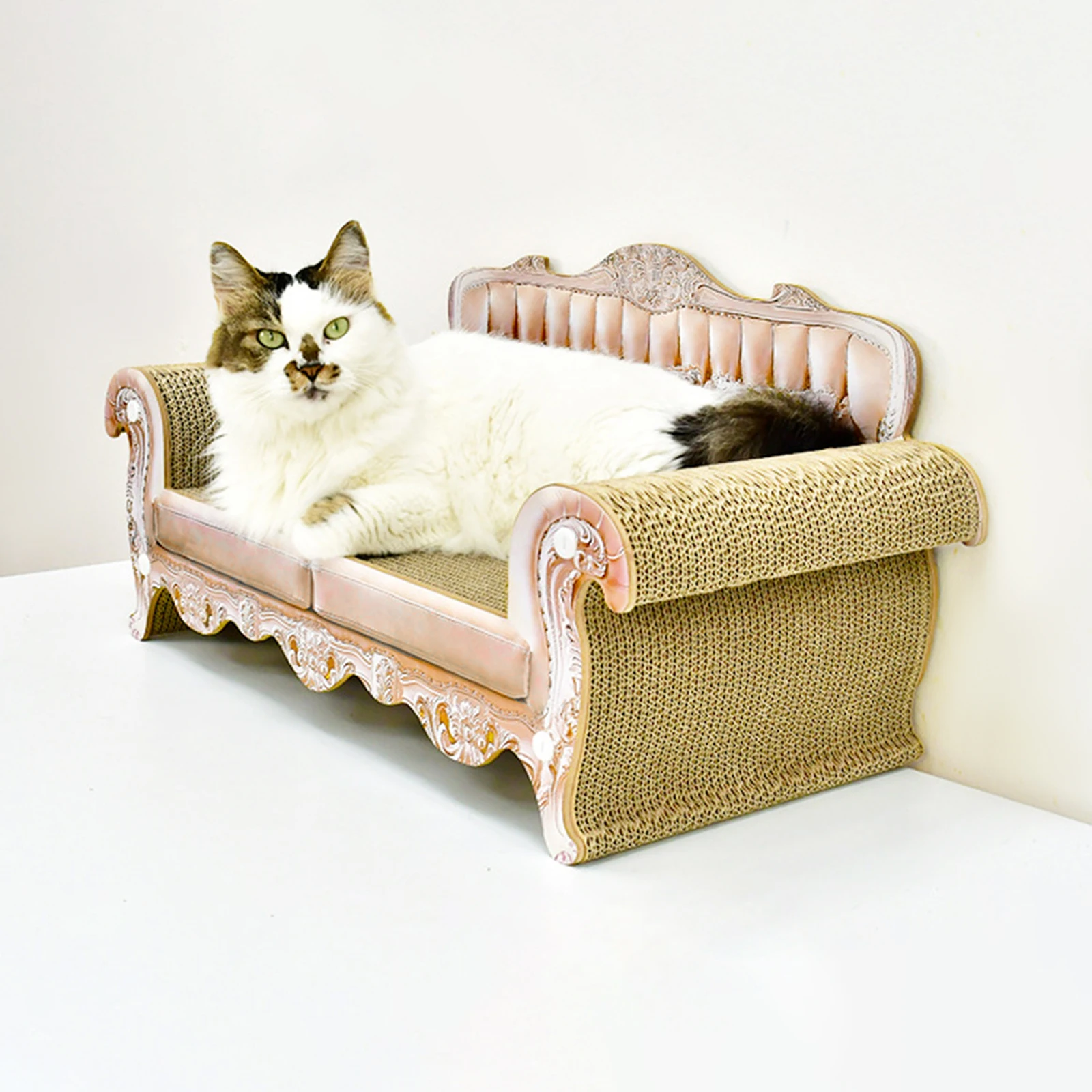 Großes Katzensofa, Kratzcouch, Katzensofas, Bett, Lounge-Bett, für den Innenbereich, Haustier, Katzen, Kätzchen, interaktives Spielspielzeug, 31 x 70 x 28 cm