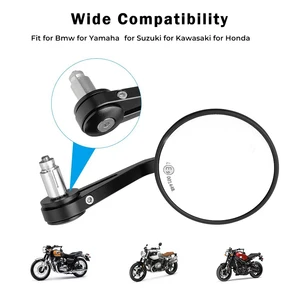 Gương cuối thanh xe máy, gương chiếu hậu toàn cầu, nhôm CNC, 7/8 10 Bán hàng chính Kawasaki Z800 Bán hàng Phía sau - №2