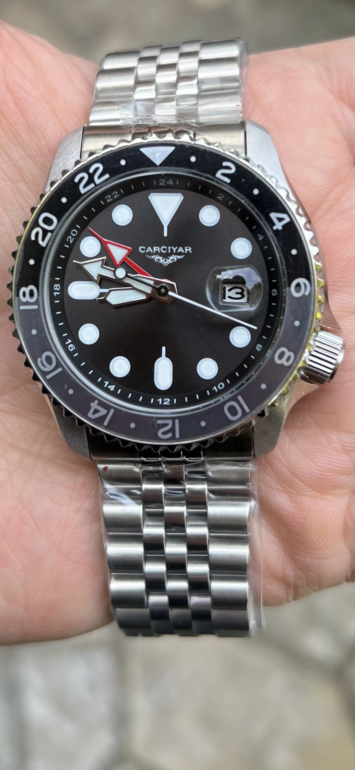 

Men's Automatic Sports Watch with Japanese Movement, Full Features, World Time, Stainless Steel