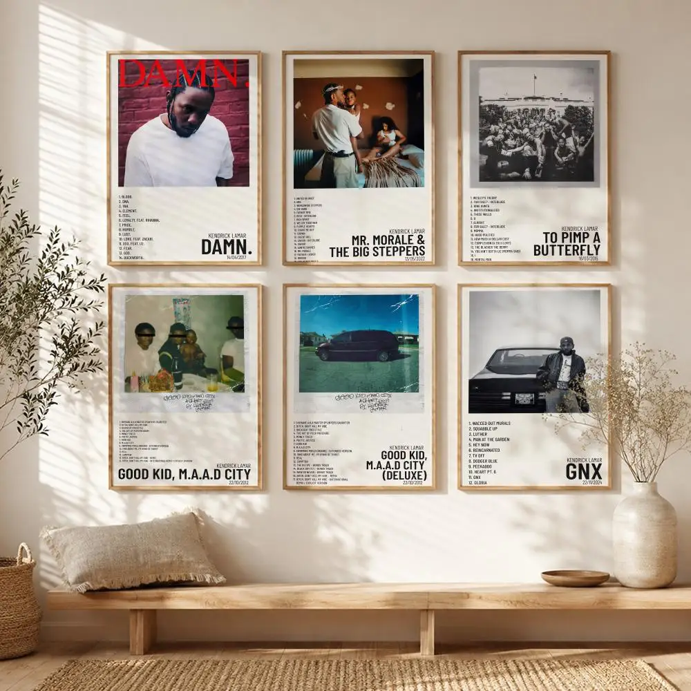 Top Rapper K-Kendrick Lamar Poster All-match HD Waterproof Self-Adhesive Wall Art Sticker For Home Bedroom