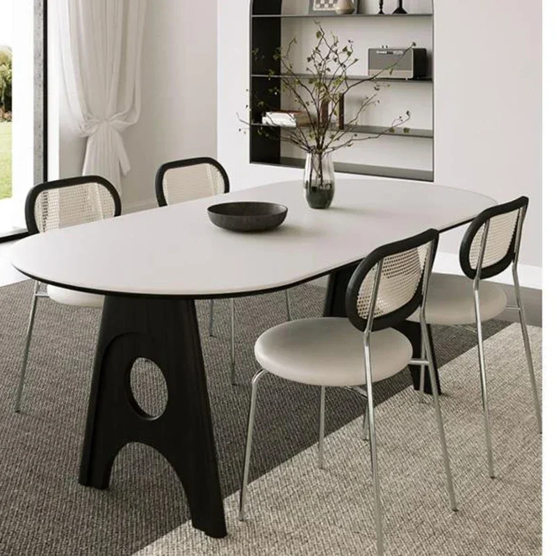 Modern Luxury Dining Table Nordic Design Comfortable Beautiful Delicate Dining Tables Ellipse Mesas De Jantar Home Furniture