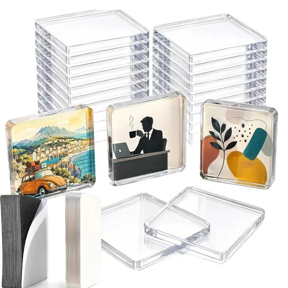 Clear Acrylic Diy Fridges Magnets Set With Adhesive Backing Refrigerator Magnets For Kitchen Office Classroom Decor