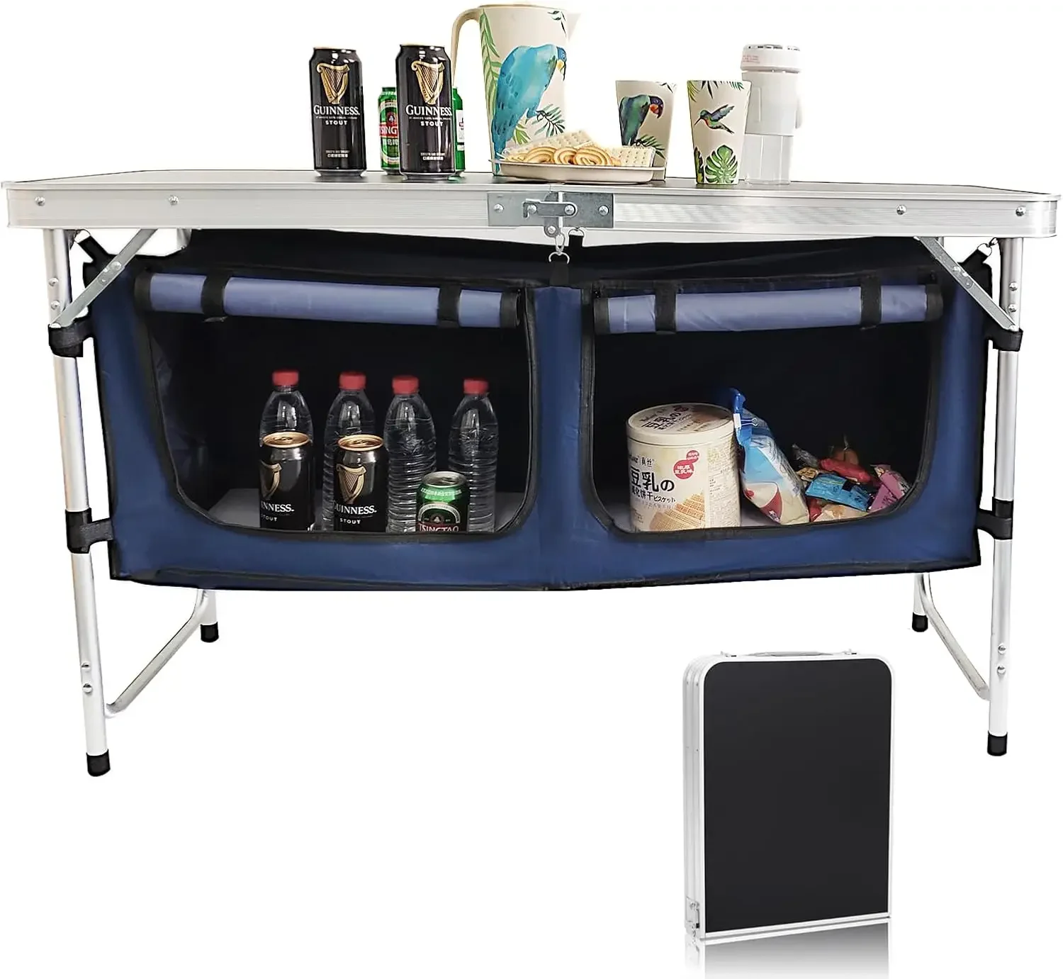 

Camping Folding Aluminum Table with Adjustable Legs for Outdoor Travel Beach, Backyards, BBQ, Party and Picnic Foldable Table