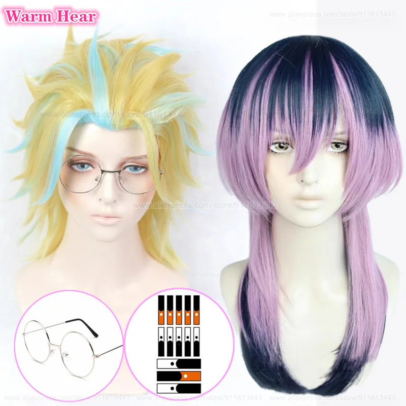 

Anime Synthetic Cos Haitani Rindo Cosplay Wigs Haitani Ran Hair Sticker Heat Resistant Hair Halloween Party Unisex Wig + Wig Cap