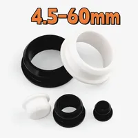 Hole Plug Soft Silicone Black/White Wire Protective Loop End Caps Seal Stopper Double Sided Protective Coil Wiring Grommets