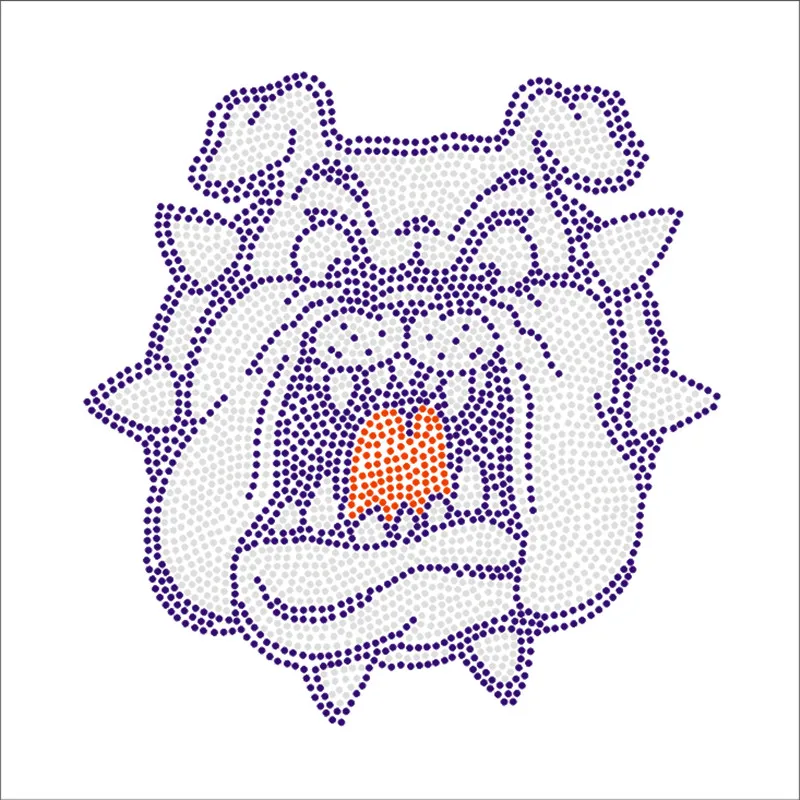 

Rhinestone Iron On Transfers Tops Hotfix Strass Garment Bull Dog Hot Fix Patches Custom Crystal Clothing Design Decoration