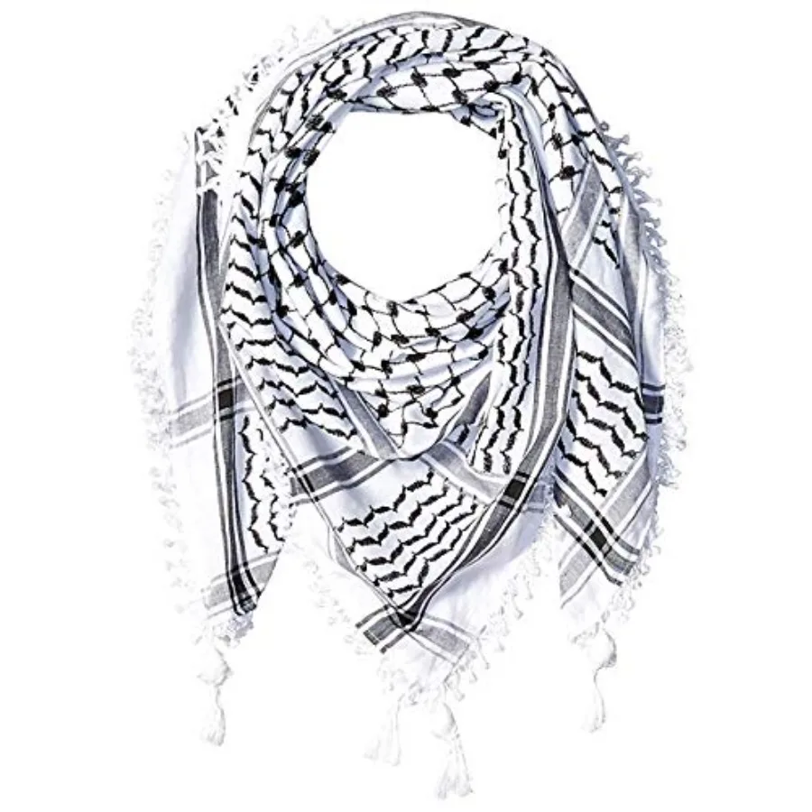 

Hirbawi Premium Arabic Scarf Cotton Shemagh Keffiyeh 47"x47" Arab Scarf Made in Palestine