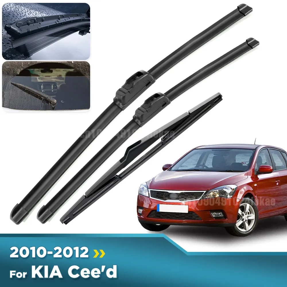 

For KIA Ceed Cee'd ED 2010-2012 2011 Wiper Front & Rear Wiper Blades Windshield Windscreen Window Brushes 24"+18"+12"