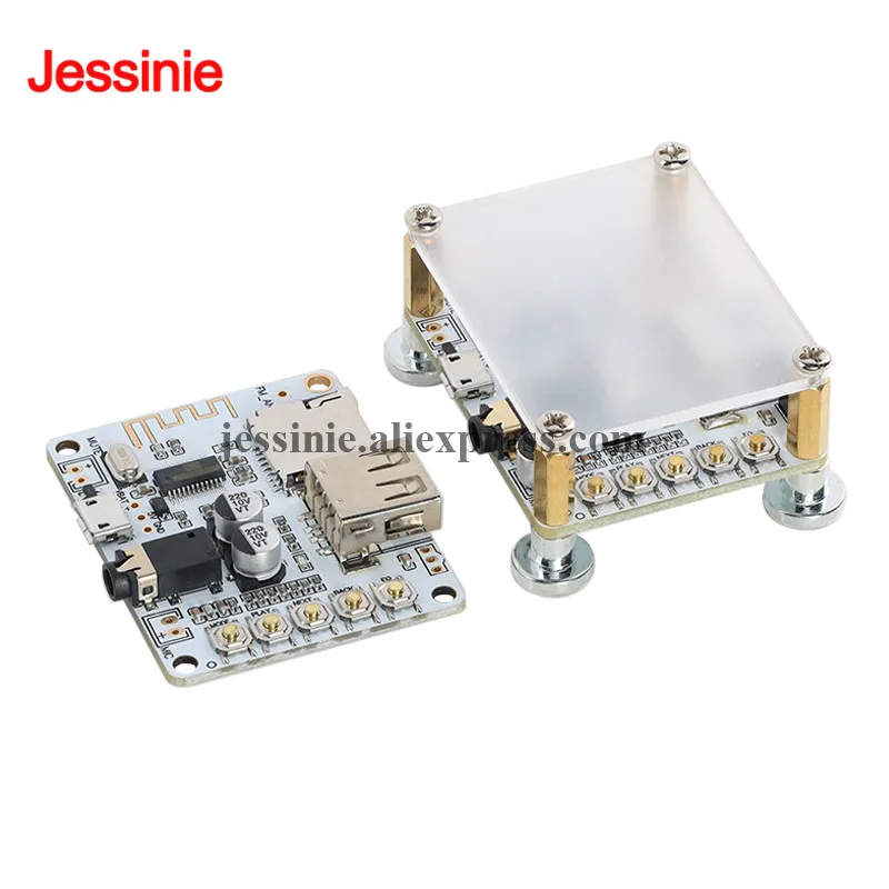 Bluetooth-compatible Audio Receiver Board with USB TF Card Slots Decoding Playback Preamp Output 5V 2.1 Wireless Car Module