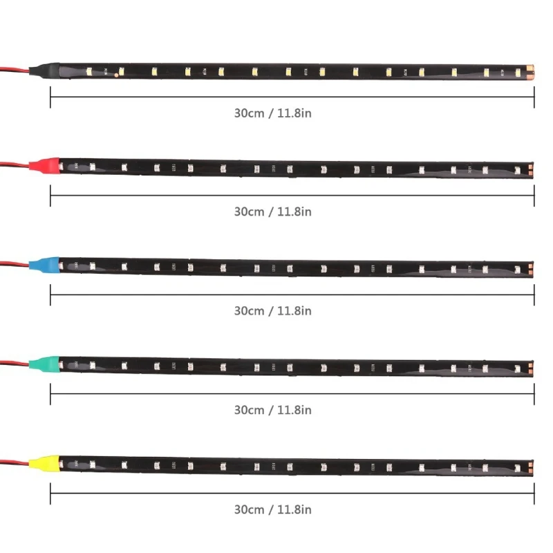 Lampu Suasana Dekoratif Interior SUV Sepeda Motor 12V 30Cm 15SMD Lampu Garis LED Fleksibel Tahan Air untuk Truk Perahu