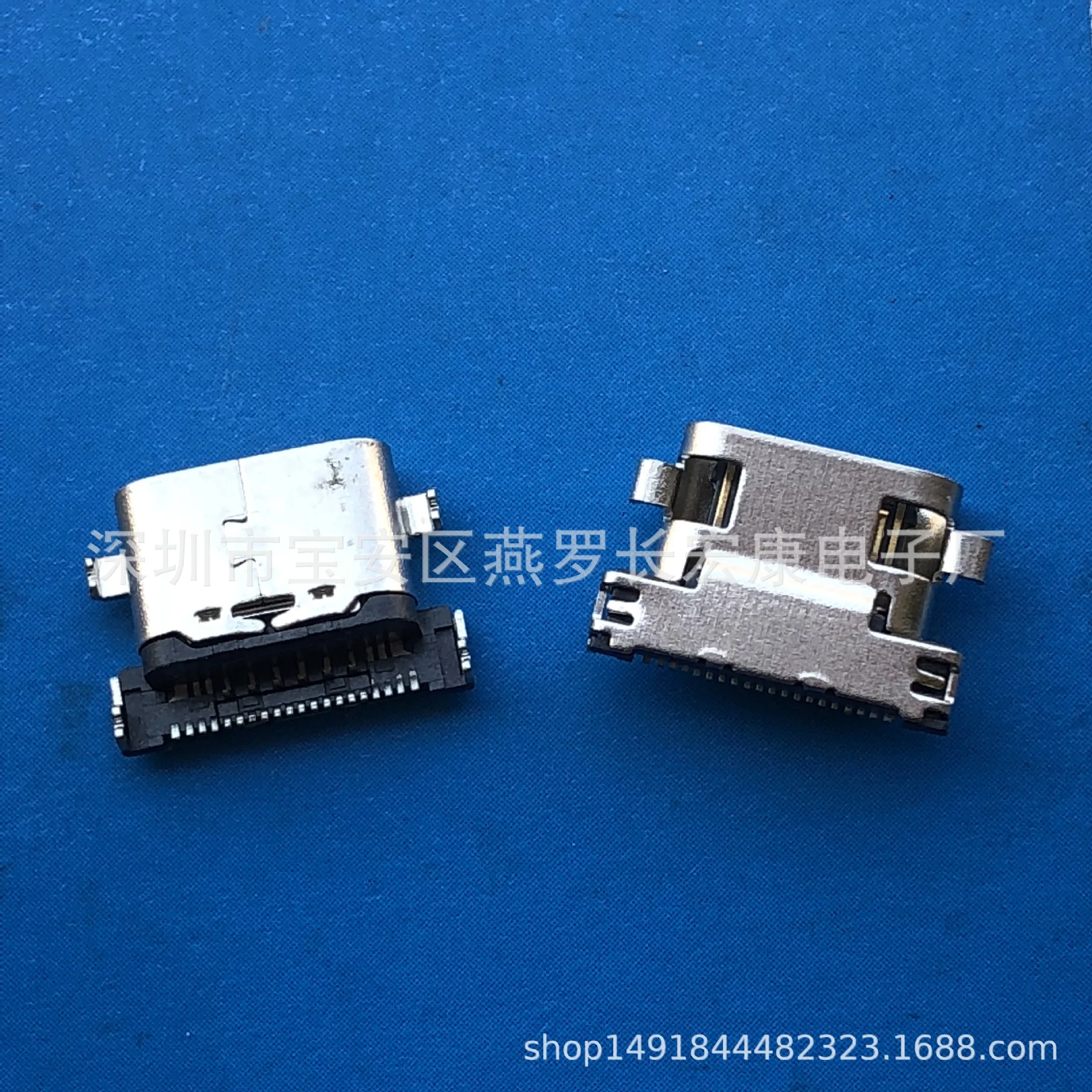 For USB 3.1 TYPE-C ultra-short body female seat, four-pin socket female head, sinking plate 1.45mm DIP + SMT