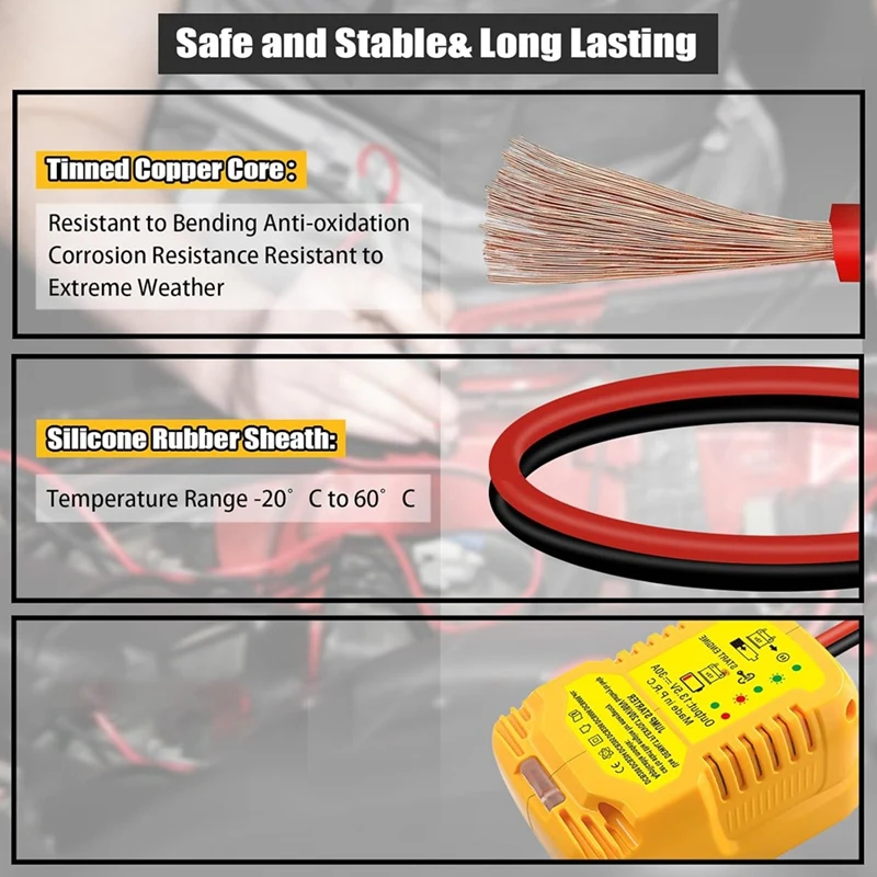 

Car Jump Starters Adapter Car Jump Adapter for 20V 60V with Batteries Jumper Cables,11 Gauge Car Battery Jump