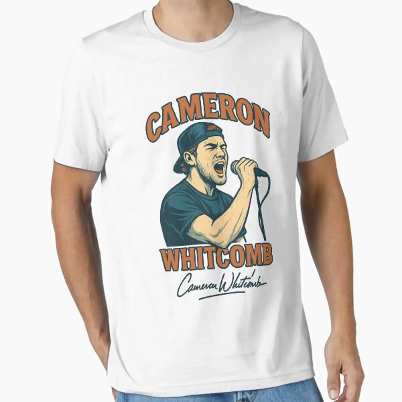 Cameron Whitcomb designed and sold by Cute Alien vintage Washed Stylish Stretched homme Top For Everyday Wear Soft Casual