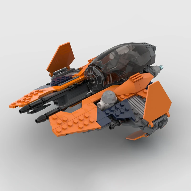 381pcs MOC Eta 2 Actis Class Interceptor Star Battle Model Building Blocks Home Decor Desk Display Shelf Accent Gift For Adults