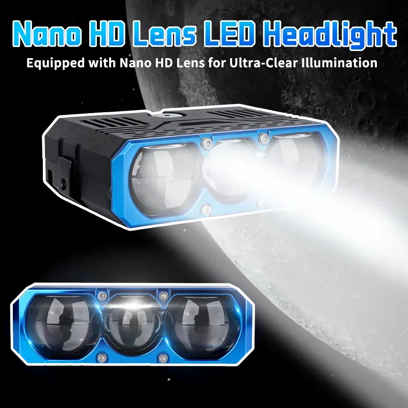 1/2PCS Triple Lens LED Spotlight 180W 19800LM Solenoid Beam Switching Headlight Universal Car Grille Lamp MotorbikeFog Lamps 12V