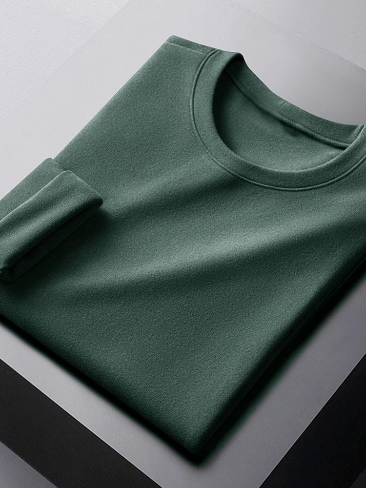 

Double-Sided Fce Long Sve T-irt Men's Loose Casual Winter Base irt Pure Color Autumn B279 Youth Wear Knitted Sweater