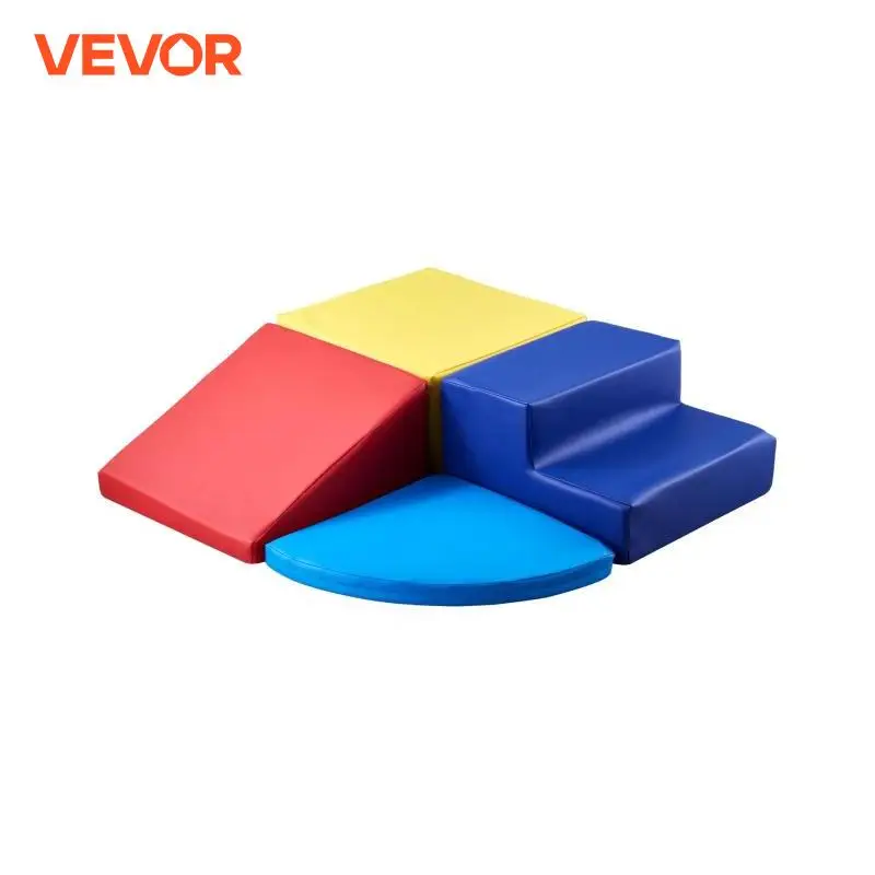 VEVOR 4 قطعة ألعاب تسلق رغوية للأطفال مجموعة لعب نشاط الزحف الداخلي من جلد البولي يوريثان كتل التسلق للزحف والانزلاق