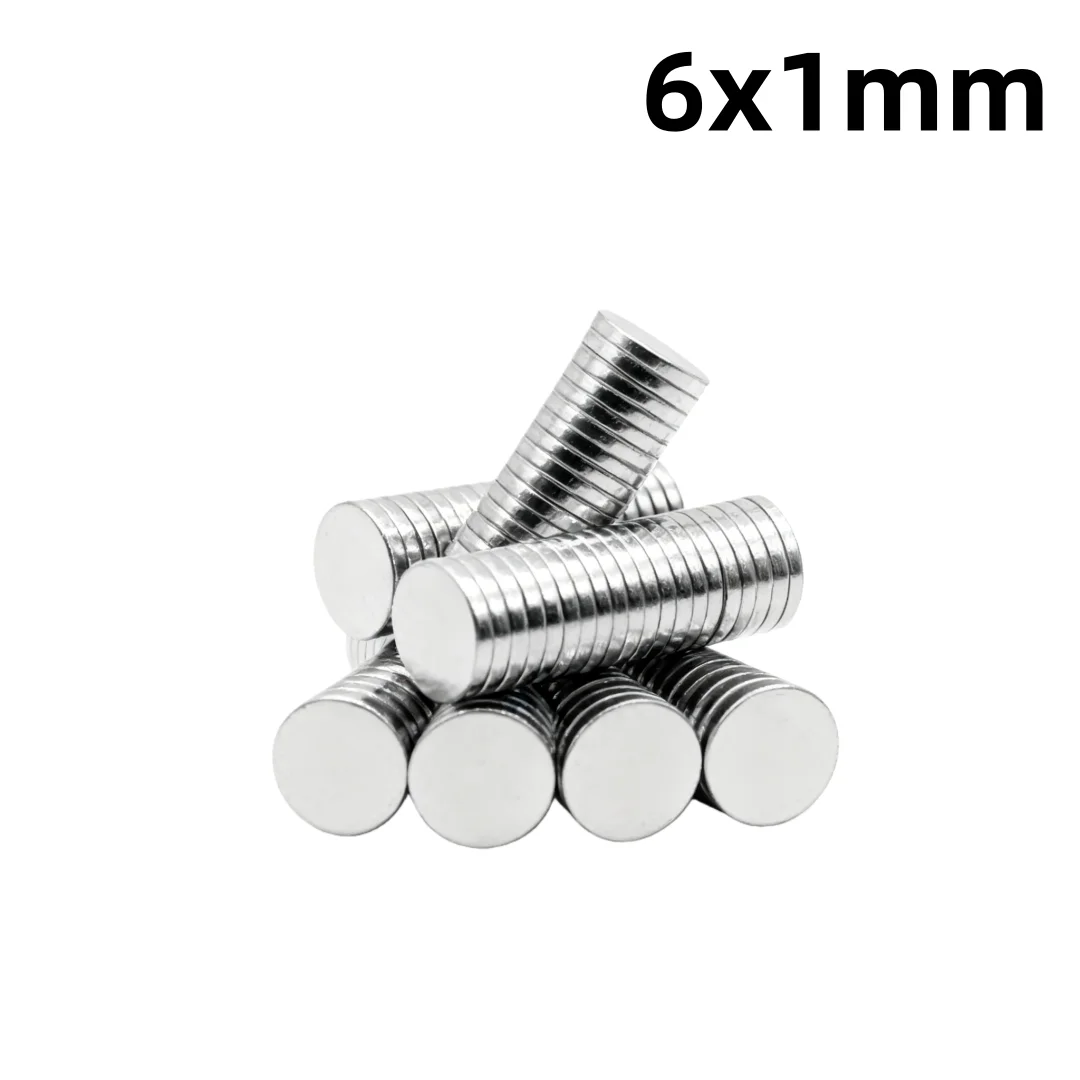 6x1mm Thin Powerful Magnets Strong Disc Magnets for Fridge, DIY, Building, Scientific, Craft, Education 6*1mm 6*1 6x1
