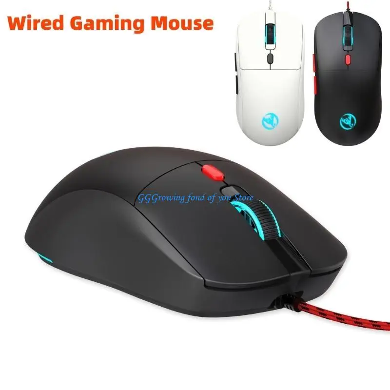 

H9EB Smooth Trackings Wire Mouse 3600DPI USB Mouse for Academic and Gaming Use