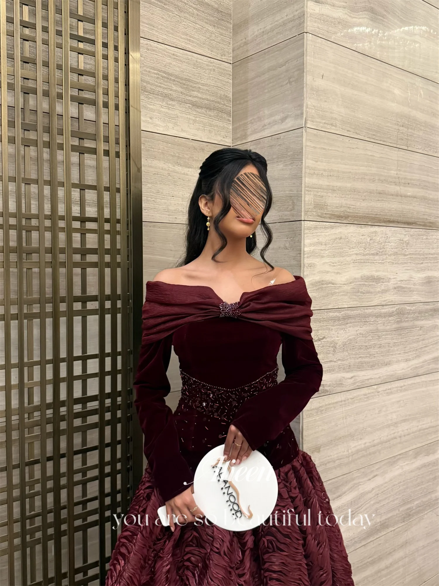 Aileen Maßgeschneiderte luxuriöse Damen-Abendkleider für besondere Anlässe, Vestidos De Festa, elegante Partykleider 2025, Burgunderrot