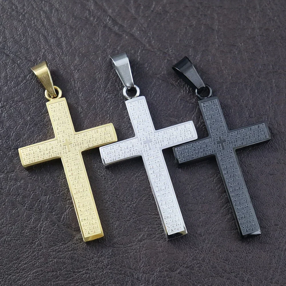 Vintage Christian Cross collana uomo moda ciondolo croce in acciaio inossidabile per le donne Punk Biker amuleto gioielli regalo Dropshipping