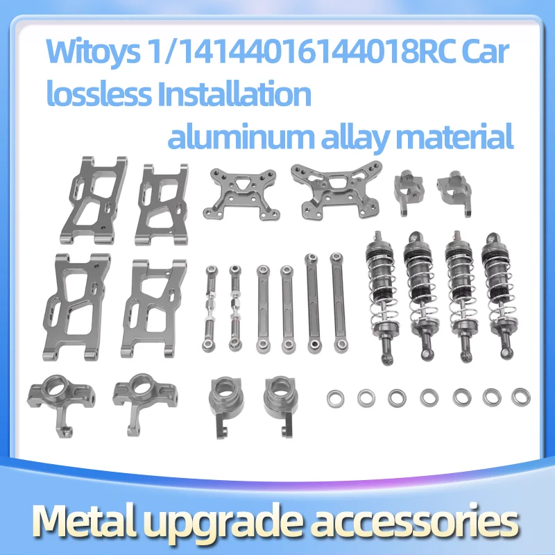 High Strength Alloy 8PCS Upgrade Parts Support Frame Steering Cup Shock Parts For WLtoys 144016 144018 RC Racing Car