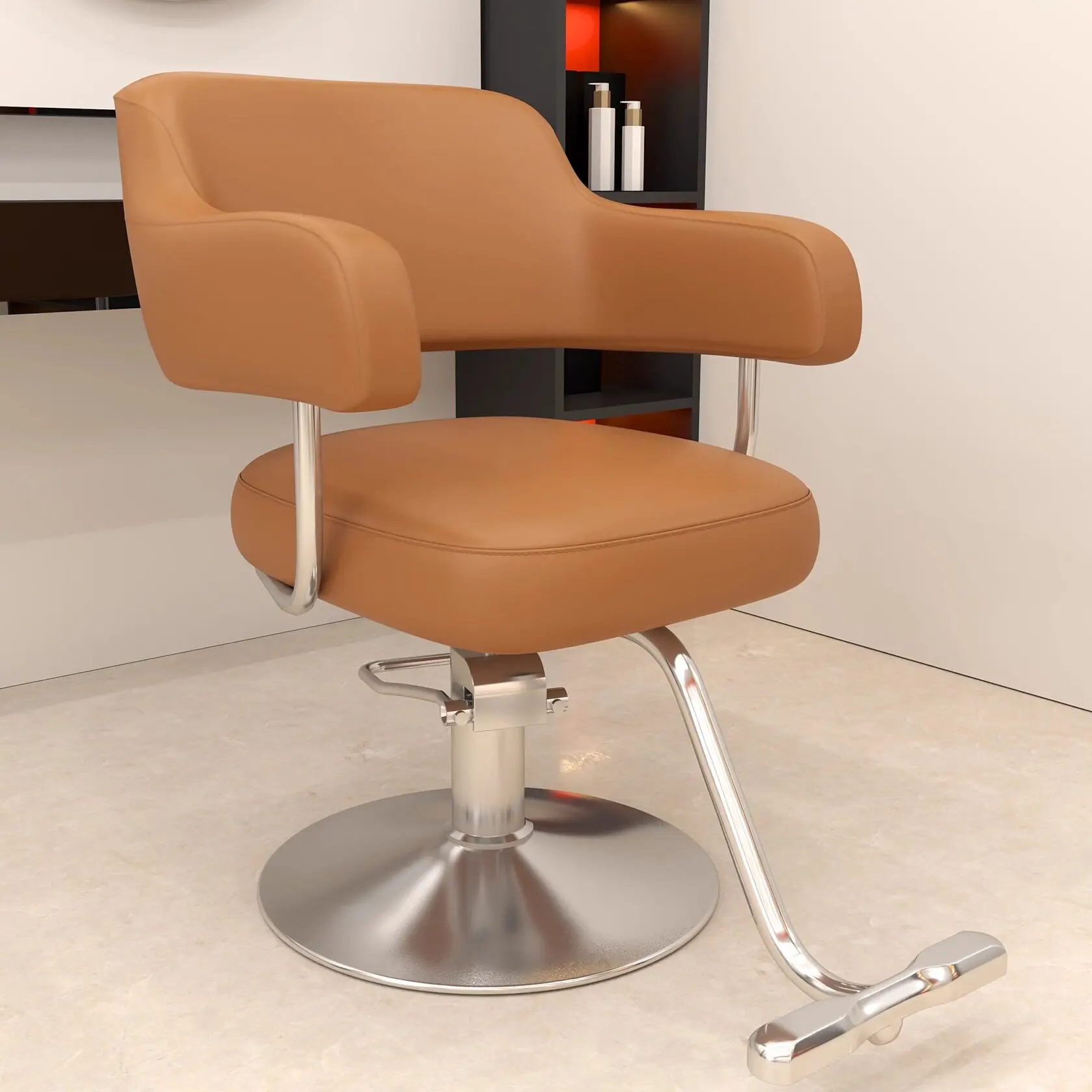 em-Modern professional barber chair black simple stable swivel hairdressing chair durable lifting taburete peluquería furniture-