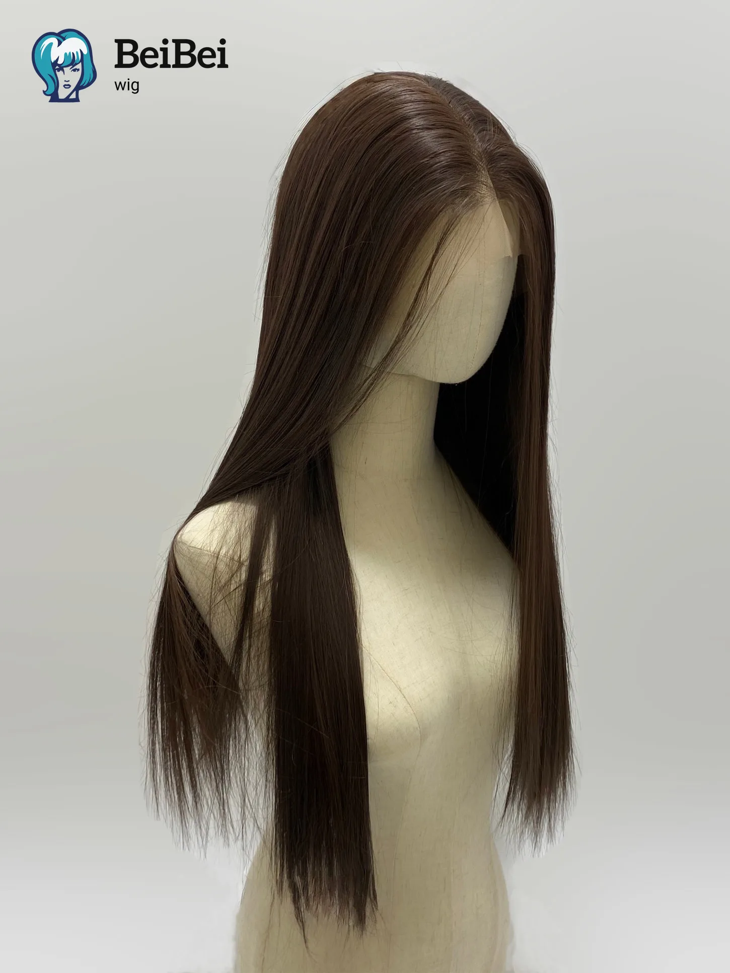 360 Black Brown Wigs for Women 26 Inch Long Straight Full Synthetic Lace Wig with High-temperature Fibers for Cosplay Peluca