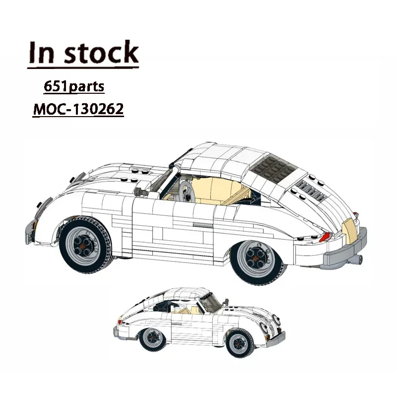 

MOC-130262 New White Beetle Supercar Assembly Splicing Building Blocks Model MOC Educational Kids Building Blocks Toy Gift