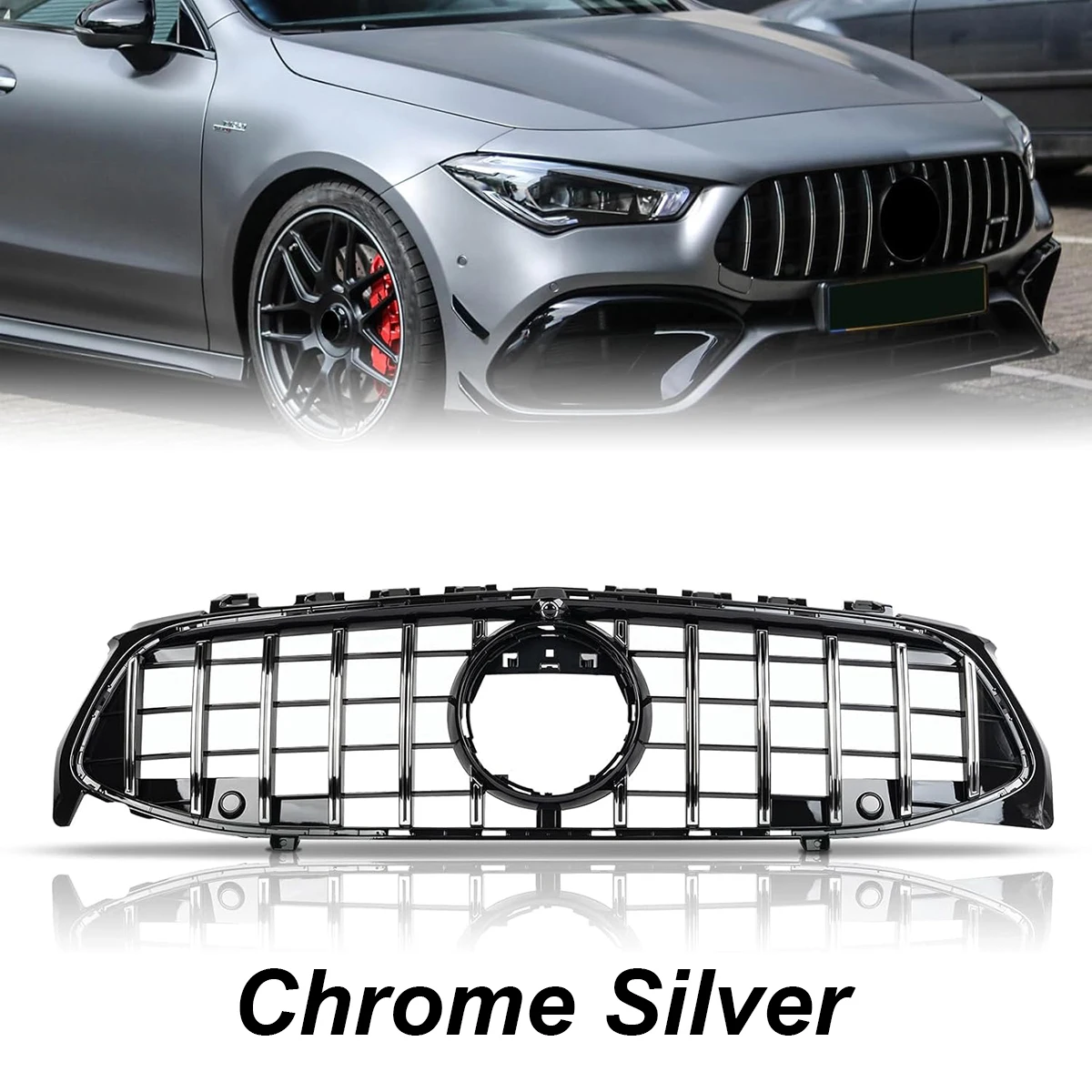 Voor Mercedes Benz CLA W118 C118 CLA200 CLA250 CLA350 2020-2023 Grille GT Stijl Auto Voorbumper Center grill Hood